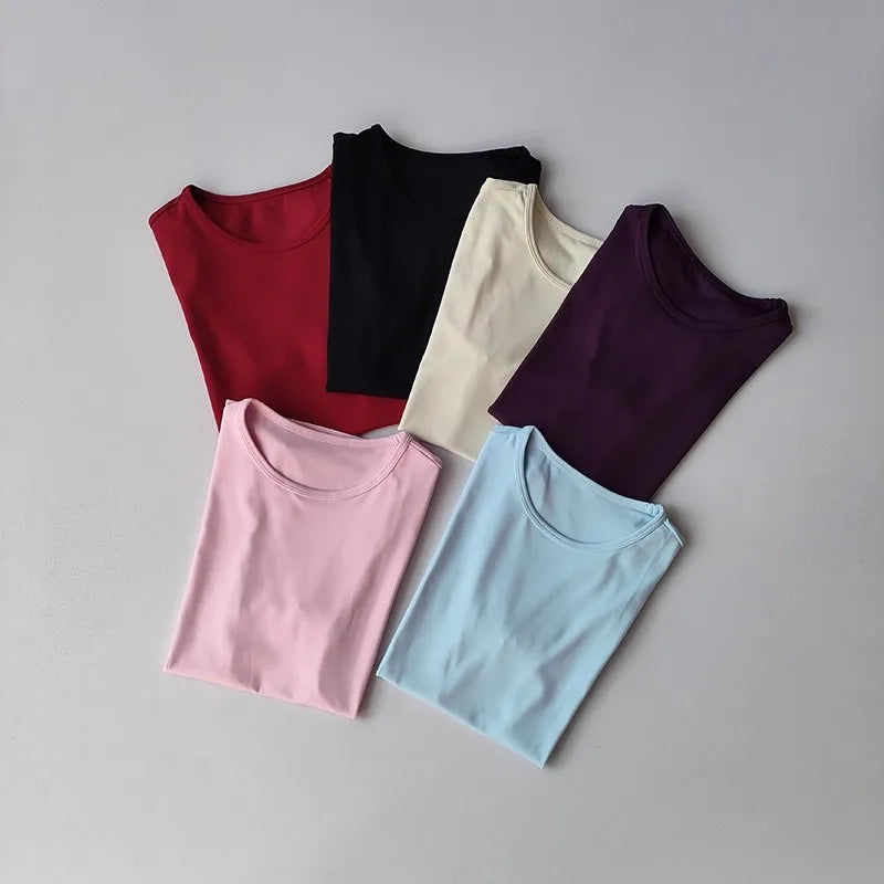 Camiseta deportiva al aire libre para mujer, ropa de Yoga, camiseta de Fitness, camiseta para correr de secado rápido, Top de entrenamiento, ropa deportiva femenina, ropa de ejercicio
