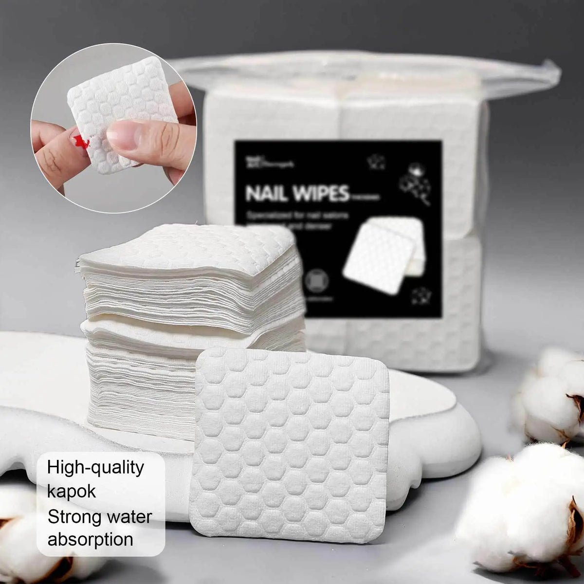 200/500 unids/pack/caja herramientas sólidas y duraderas para uñas Gel de manicura almohadillas quitaesmalte de uñas toallitas sin pelusa envolturas de servilletas