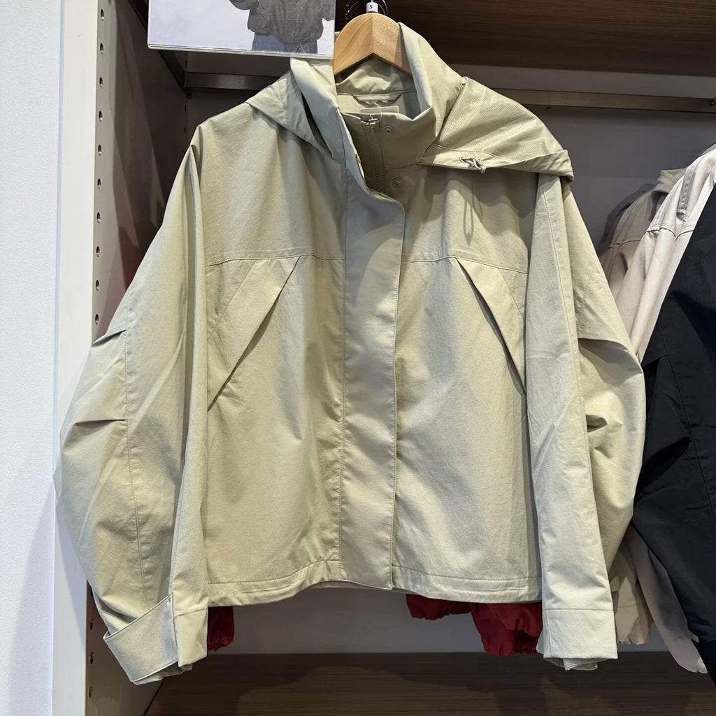 Chaqueta Cortavientos de Primavera y Otoño para Mujer, Chaqueta con Capucha de Alta Calidad, Chaqueta con Cuello Alto, Abrigo Urbano para Mujer