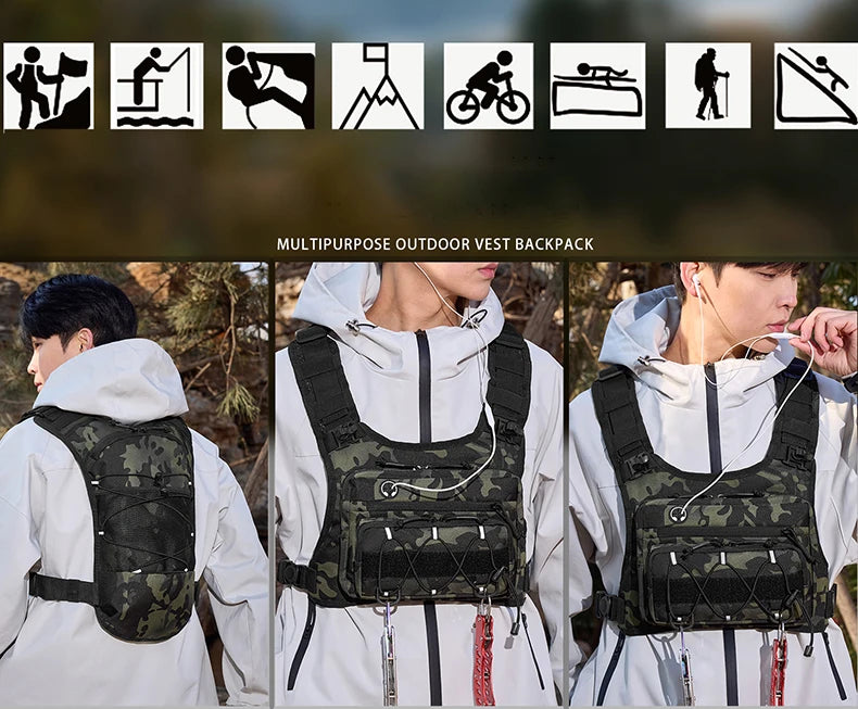 Chaleco de Hidratación para Correr, Ciclismo, Senderismo, Carreras de Bicicleta, Maratón, Bolsa Deportiva Táctica para Hombres y Mujeres, Mochila de Camping