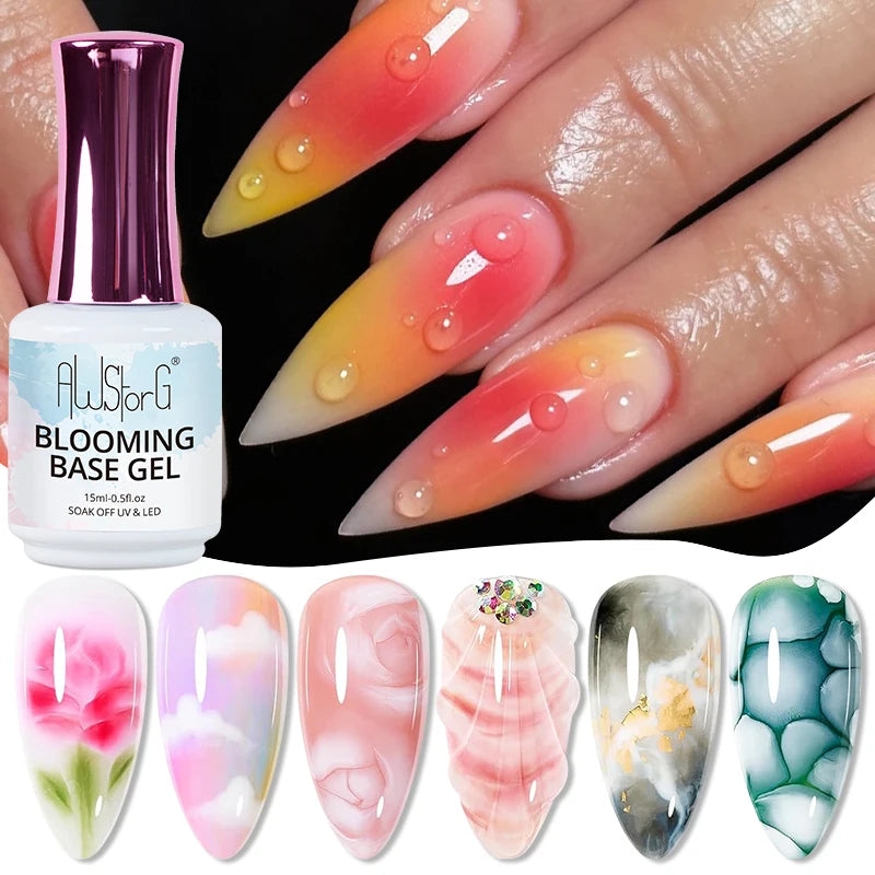 Gel para floración de uñas de 15 ml, gel funcional con efecto de extensión de flores, fácil de aplicar para diseño de uñas, salón en casa, manicura y pedicura