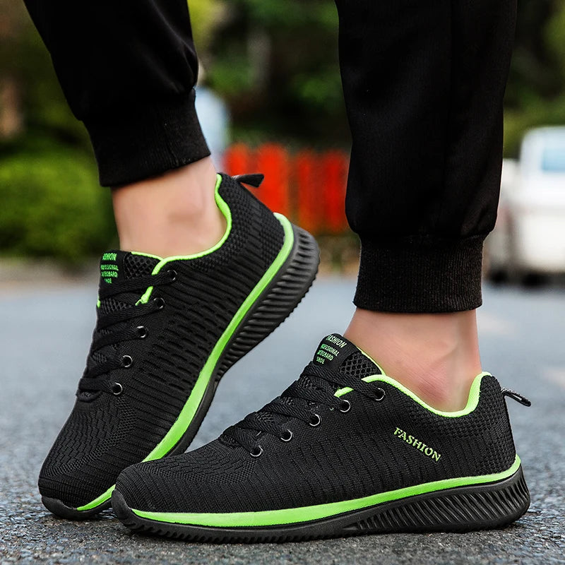 Zapatos de punto para correr para hombre, zapatillas de deporte informales a la moda para hombre, zapatillas deportivas transpirables atléticas para gimnasio, zapatillas ligeras para correr