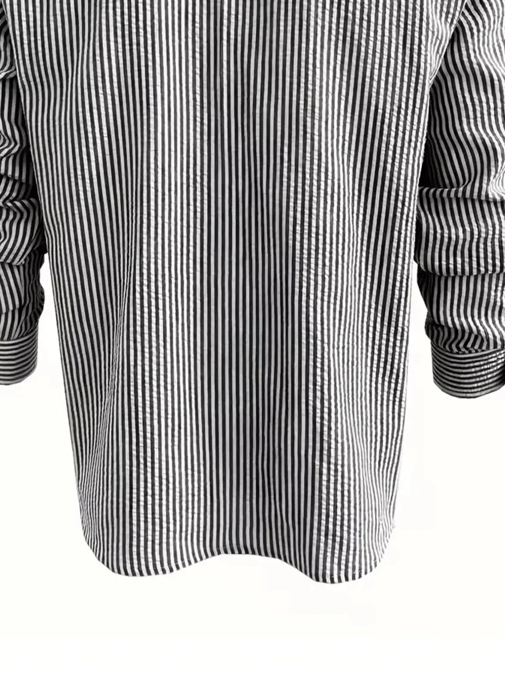 Camisa de Manga Larga a Rayas para Hombre, Corte Holgado, Elegante, Cómoda, Informal, para Todas las Temporadas, Ideal para Actividades al Aire Libre