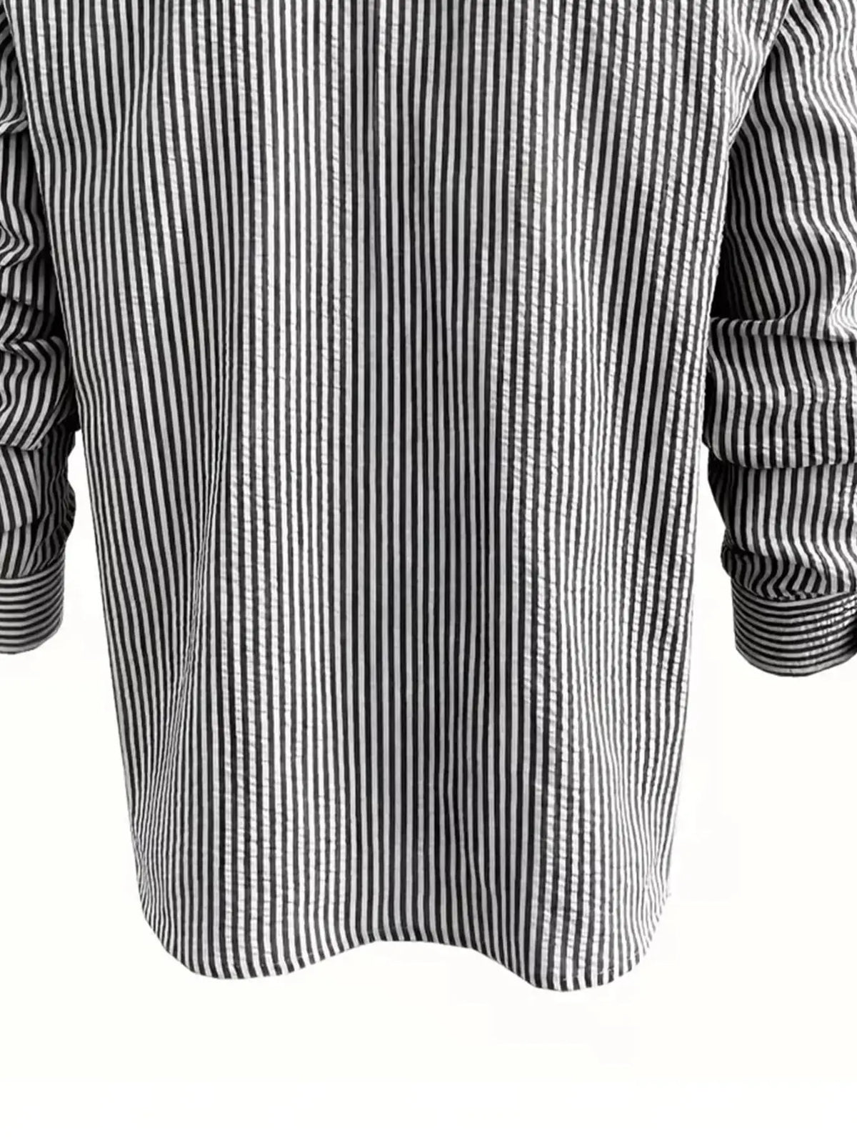 Camisa de Manga Larga a Rayas para Hombre, Corte Holgado, Elegante, Cómoda, Informal, para Todas las Temporadas, Ideal para Actividades al Aire Libre