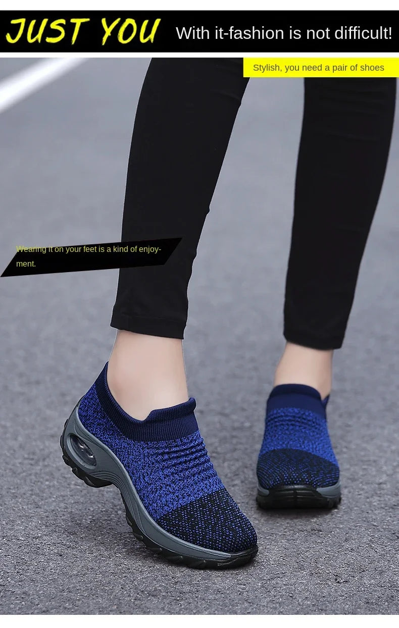 Zapatillas de deporte para mujer, moda de verano, zapatos deportivos informales negros, malla transpirable, ligero, cojín de aire, calzado antideslizante para correr