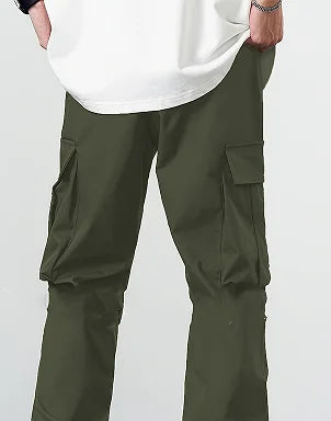 2025nuevos pantalones de trabajo para hombres, pantalones casuales rectos sueltos para hombres europeos y americanos, pantalones de bolsillo para ropa de trabajo para hombres