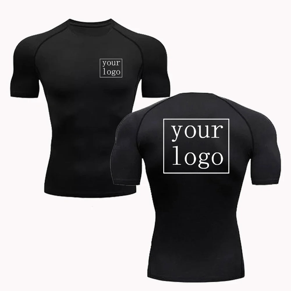 Nueva camiseta de compresión personalizada con logotipo de tu diseño, camisetas con estampado de diseño Original para hombres y mujeres, camiseta de secado rápido para correr, entrenamiento, gimnasio