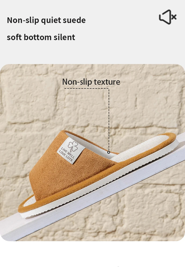 Zapatillas para hombre, zapatillas de casa de interior de suela blanda antideslizantes para primavera y verano, zapatillas cómodas de lino para todas las estaciones