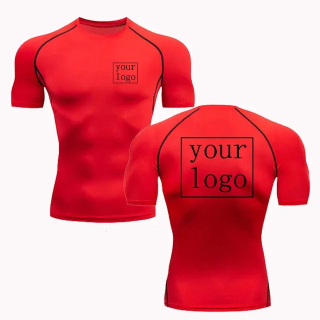 Nueva camiseta de compresión personalizada con logotipo de tu diseño, camisetas con estampado de diseño Original para hombres y mujeres, camiseta de secado rápido para correr, entrenamiento, gimnasio