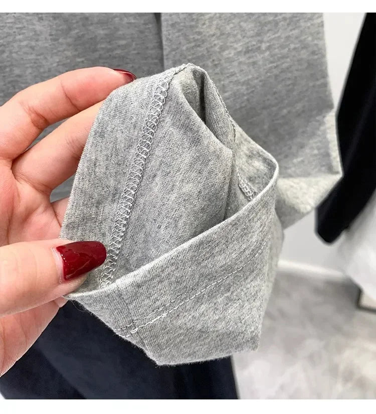 Otoño Invierno un hombro algodón manga larga hombro inclinado ropa de mujer estilo Interior ancho trufa hombro Base camisa
