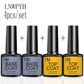 4 unids/set capa superior y capa Base Kit de esmalte de uñas de Gel transparente manicura semipermanente Soak Off LED juego de barnices de Gel UV