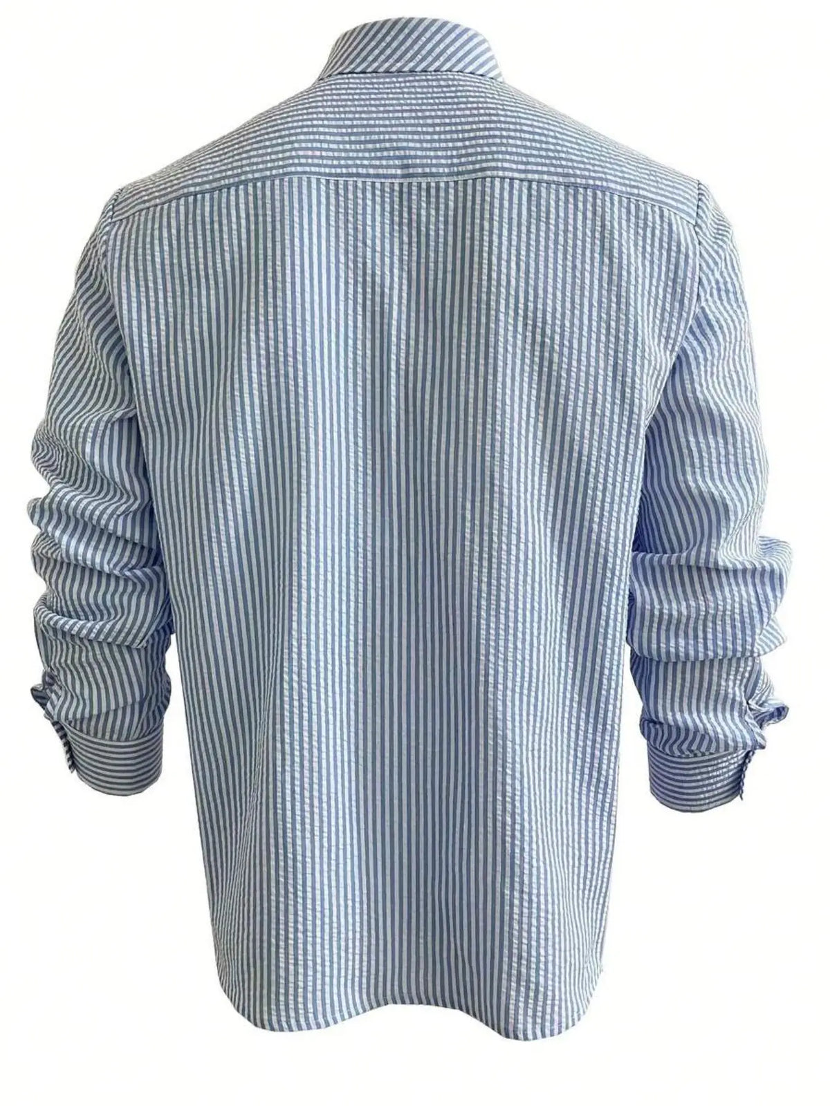 Camisa de Manga Larga a Rayas para Hombre, Corte Holgado, Elegante, Cómoda, Informal, para Todas las Temporadas, Ideal para Actividades al Aire Libre