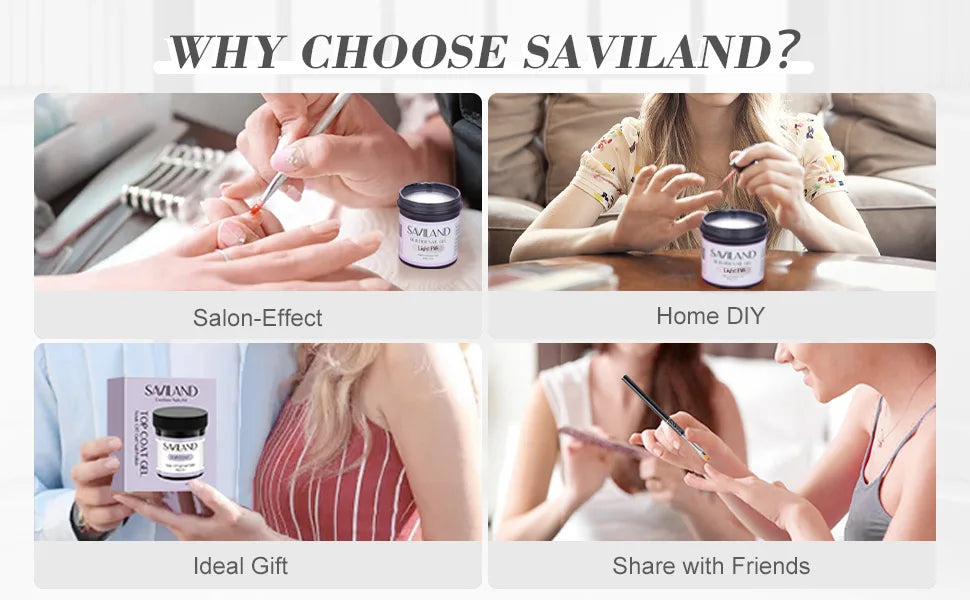 Saviland-esmalte de Gel para uñas, Gel multifuncional para extensión de uñas, UV, para salón de belleza, 100g