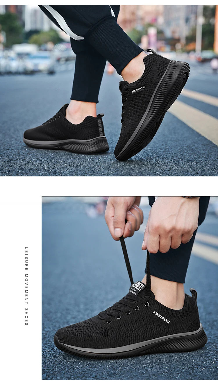 Zapatos de punto para correr para hombre, zapatillas de deporte informales a la moda para hombre, zapatillas deportivas transpirables atléticas para gimnasio, zapatillas ligeras para correr