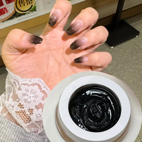 1 caja de esmalte de uñas en Gel rosa melocotón, textura mate, pegamento para tapar uñas con 1 cojín de aire, barniz de uñas LED UV para remojar