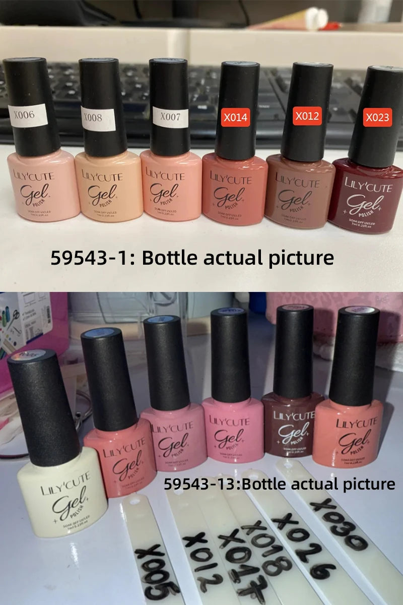 LILYCUTE-Juego de esmaltes en Gel para uñas, barniz semipermanente para manicura UV, serie café, 125 colores, 7ml, 6 unidades por Set