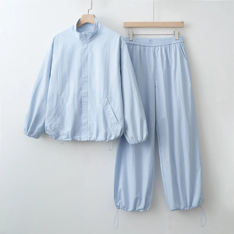 2025 Conjuntos de chaqueta y pantalones de estilo deportivo de otoño para mujer