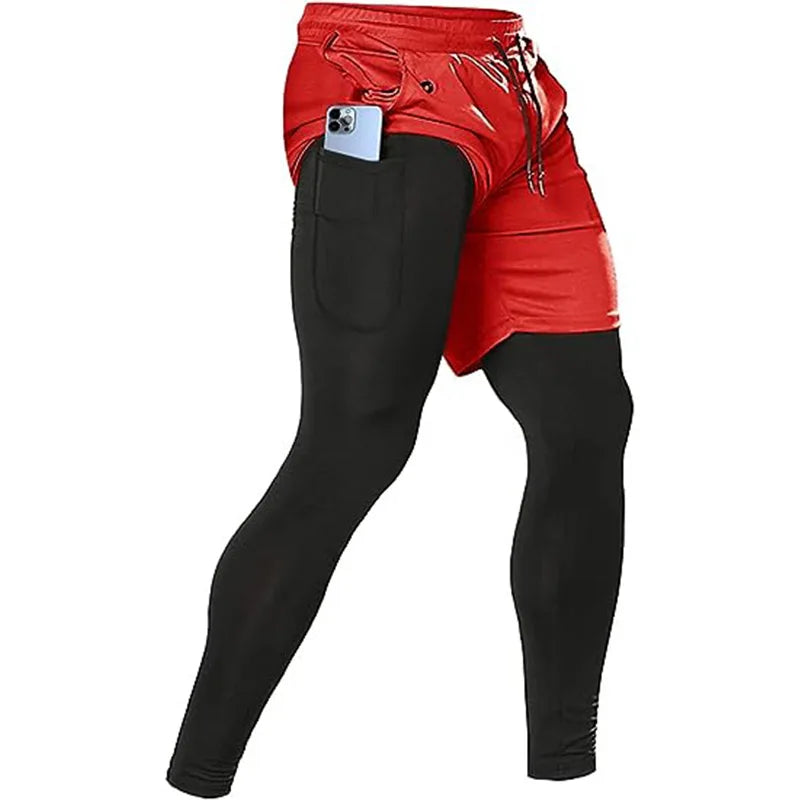 Pantalones deportivos para hombre, chándales atléticos de entrenamiento 2 en 1, ropa deportiva, pantalones de entrenamiento para hombre, pantalones para correr, gimnasio, Fitness, pantalones para correr para hombre