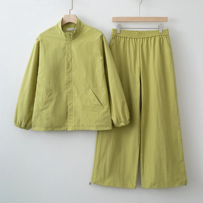 2025 Conjuntos de chaqueta y pantalones de estilo deportivo de otoño para mujer