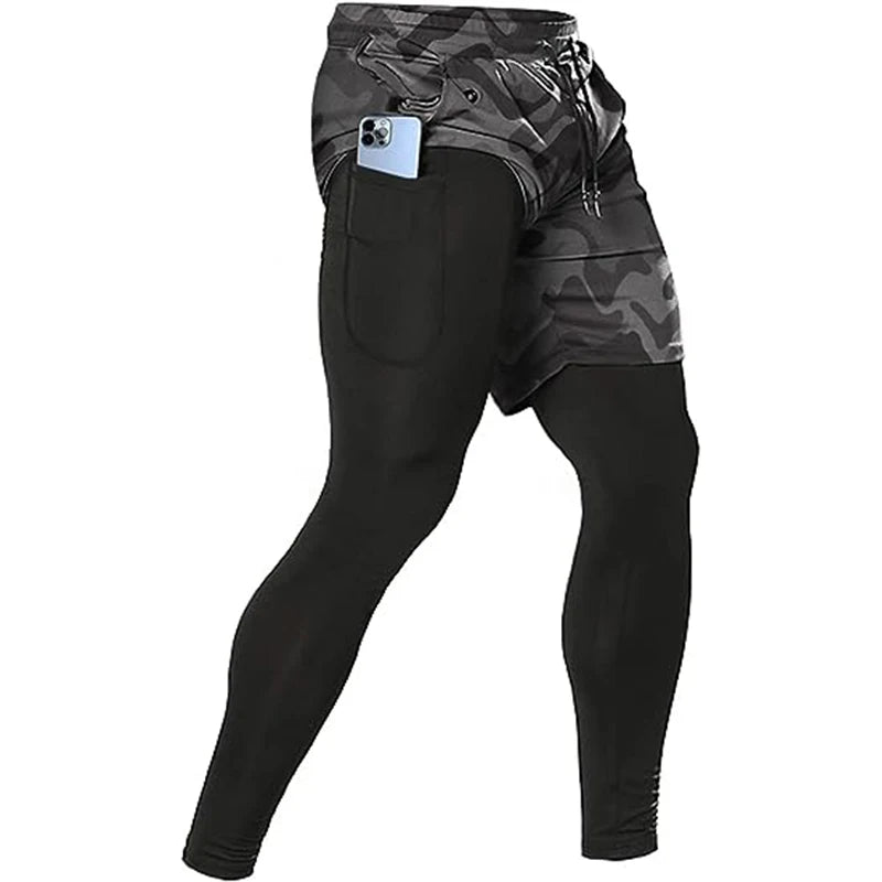 Pantalones deportivos para hombre, chándales atléticos de entrenamiento 2 en 1, ropa deportiva, pantalones de entrenamiento para hombre, pantalones para correr, gimnasio, Fitness, pantalones para correr para hombre
