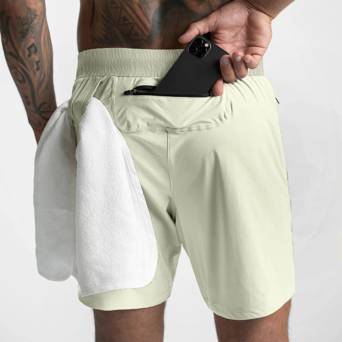 2024 pantalones cortos para correr para hombre, tejido de una sola capa, secado rápido, gimnasio, Color sólido, deportes de Fitness, ropa deportiva informal de entrenamiento, quinto pantalón nuevo