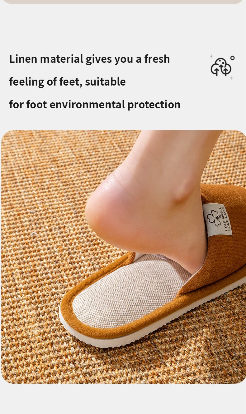Zapatillas para hombre, zapatillas de casa de interior de suela blanda antideslizantes para primavera y verano, zapatillas cómodas de lino para todas las estaciones