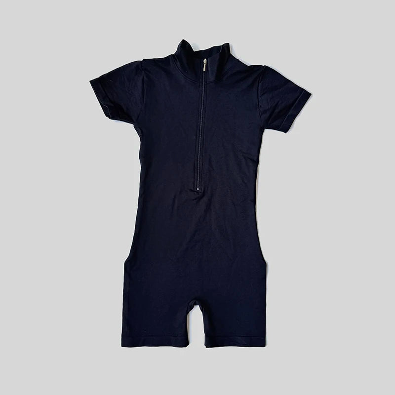 Mono de manga corta con cremallera para mujer, ropa deportiva para gimnasio, Fitness, monos deportivos, ropa de entrenamiento a la moda para correr, verano