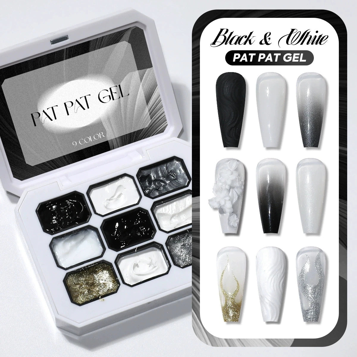 1 unidad de Gel de Uñas Sólido Blanco y Negro, Gel para Patting, Gel de Yeso, Color Sólido Y2K, Brillo Intenso, Larga Duración, para Uso DIY en Casa y Salón