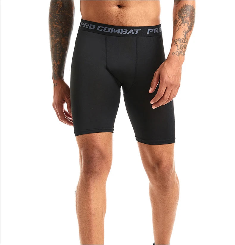 Leggings deportivos para hombre, pantalones cortos, secado rápido, elásticos, para fitness, correr, atletismo, entrenamiento de baloncesto, compresión