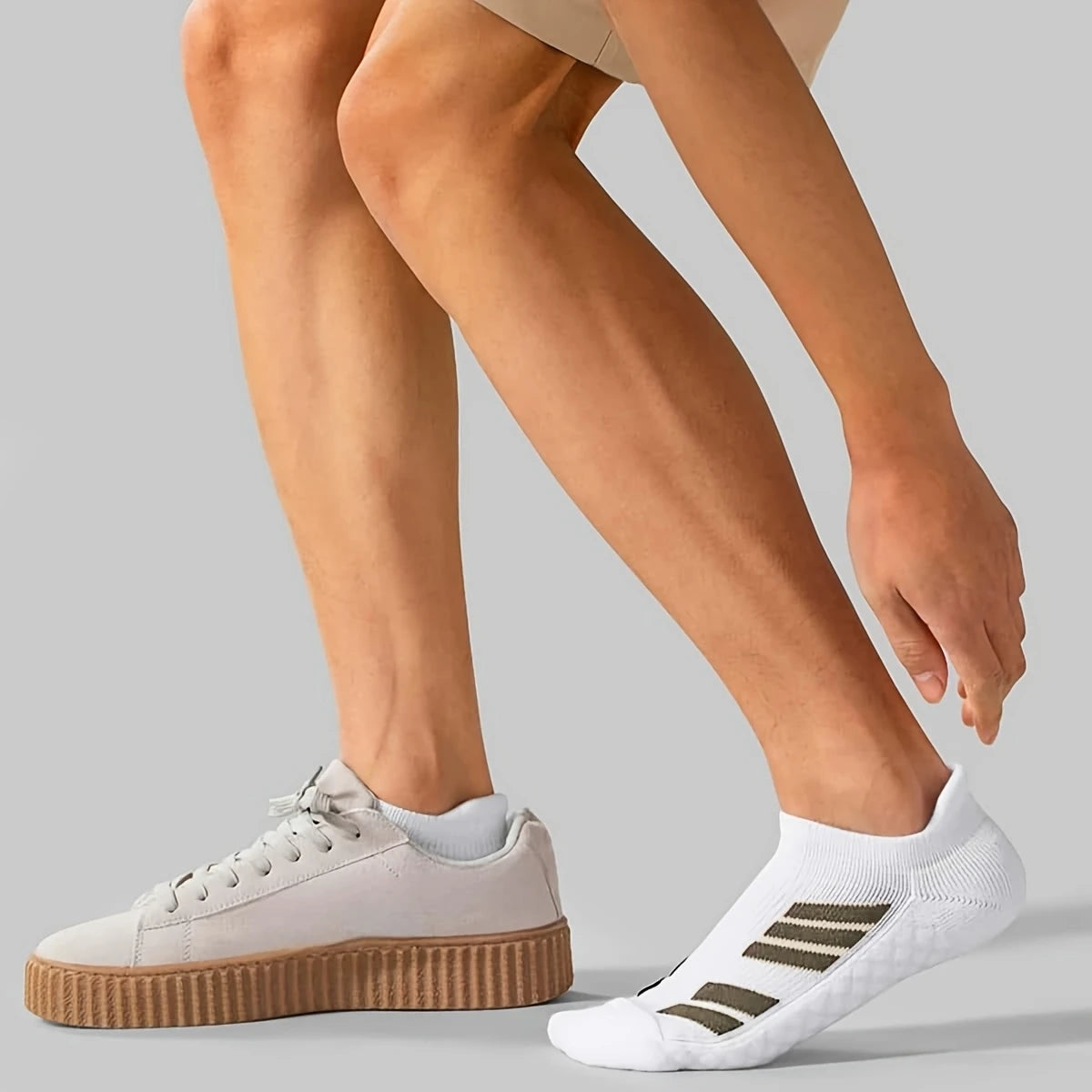 Calcetines Deportivos para Hombre y Mujer, Talla Grande, Diseño a Rayas, Primavera Verano, Calcetines Finos para Correr, Transpirables, Calcetines para Fitness y Senderismo