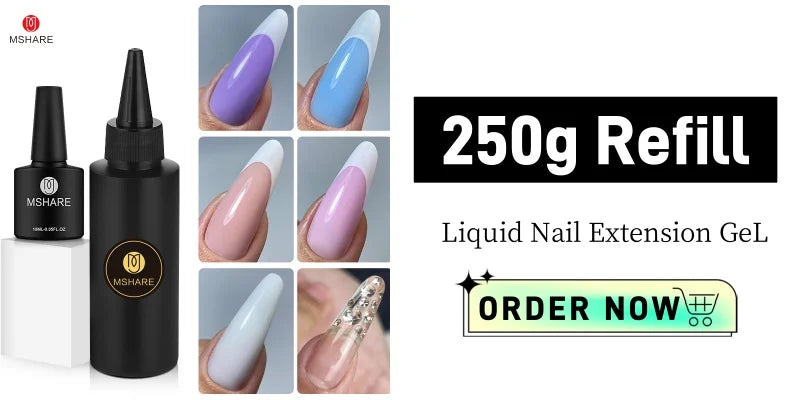 MSHARE-Gel acrílico líquido, Gel de uñas sin TPO para extensión de uñas, auto nivel, remojo, tarro de Gel UV LED