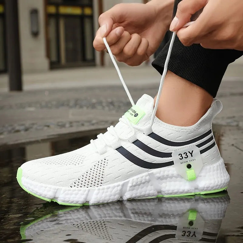 Zapatos deportivos informales para hombre, zapatillas ligeras transpirables, zapatillas de correr negras de malla para exteriores, zapatillas deportivas para correr Tenis para caminar