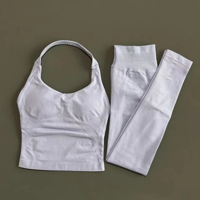 Conjunto Fitness 2 Piezas para Mujer – Top + Leggings