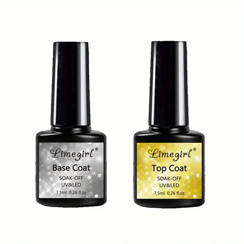 Juego de 2/3 piezas de capa superior, capa Base y capa Base, esmalte de uñas de Gel transparente semipermanente UV/LED, Kit de decoración de uñas para todos