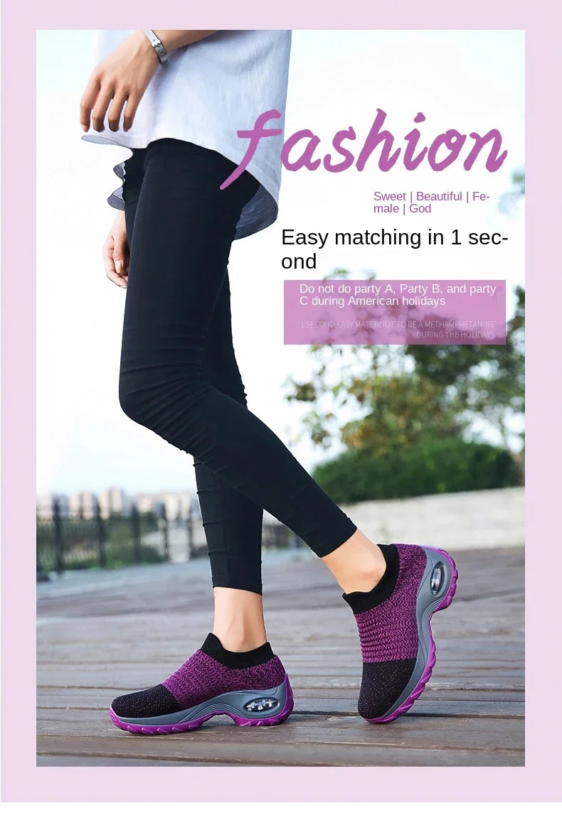 Zapatillas de deporte para mujer, moda de verano, zapatos deportivos informales negros, malla transpirable, ligero, cojín de aire, calzado antideslizante para correr