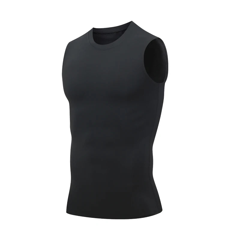 Camiseta de Compresión sin Mangas para Hombre, Ropa Deportiva de Secado Rápido con Estampado, Chaleco Deportivo Masculino para Fitness, Culturismo y Entrenamiento Muscular