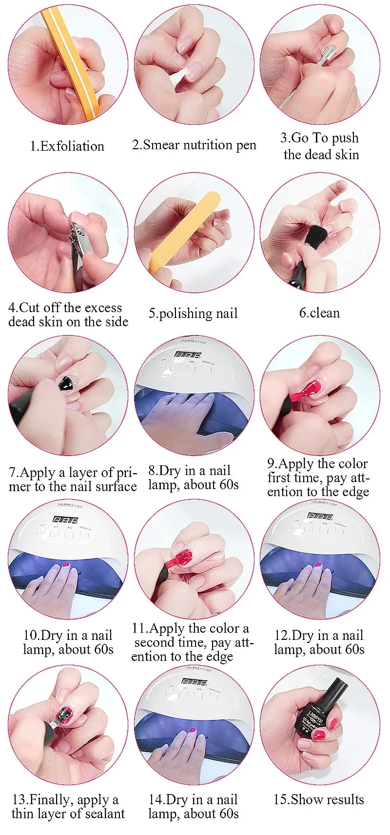 4 unids/set capa superior y capa Base Kit de esmalte de uñas de Gel transparente manicura semipermanente Soak Off LED juego de barnices de Gel UV