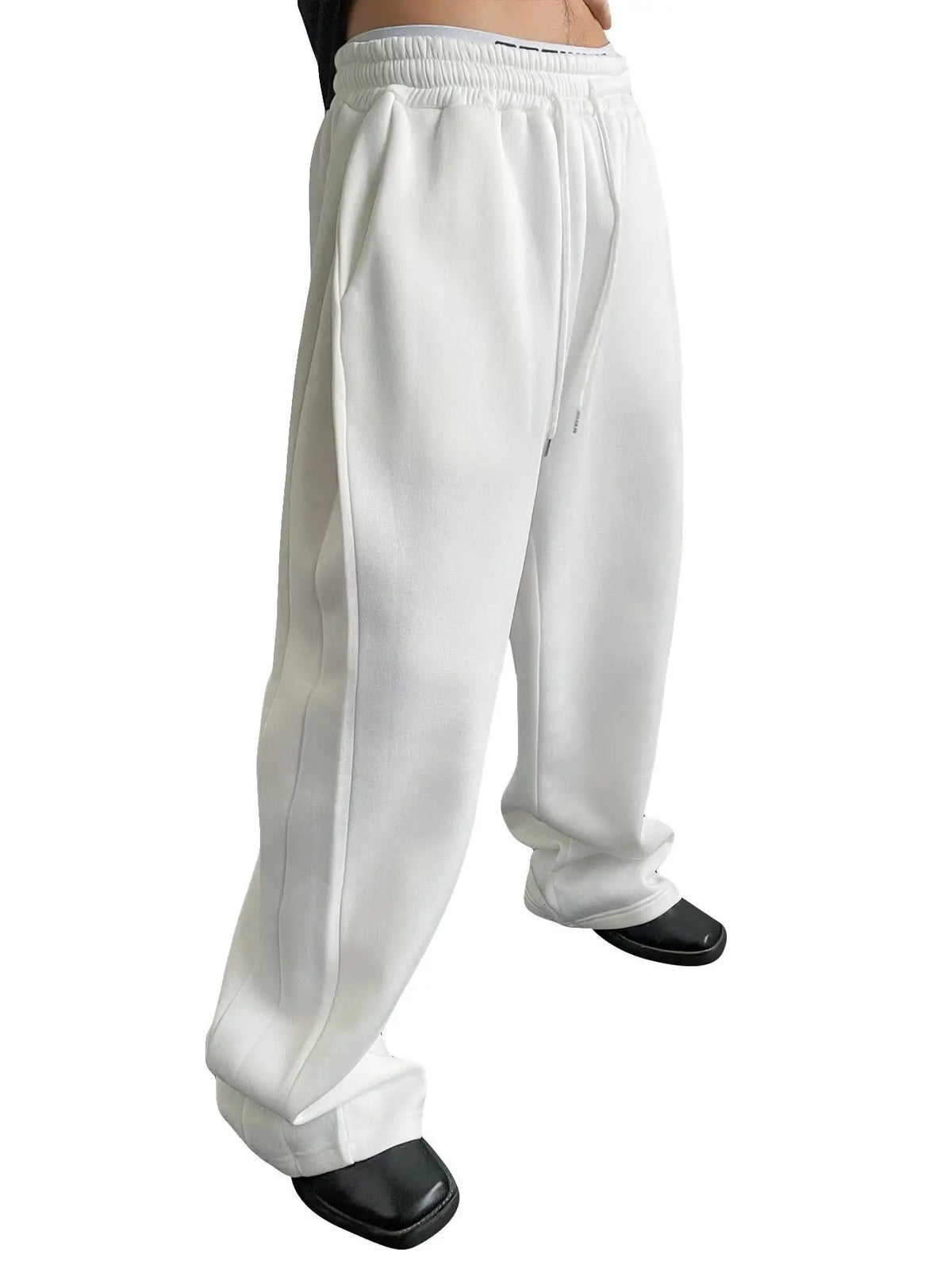 Pantalones de chándal para hombre, Joggers de ajuste recto para deportes y ropa de calle, pantalón informal holgado de gran tamaño con cordón, pantalón largo con múltiples bolsillos para hombre