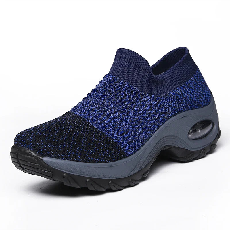 Zapatillas de deporte para mujer, moda de verano, zapatos deportivos informales negros, malla transpirable, ligero, cojín de aire, calzado antideslizante para correr