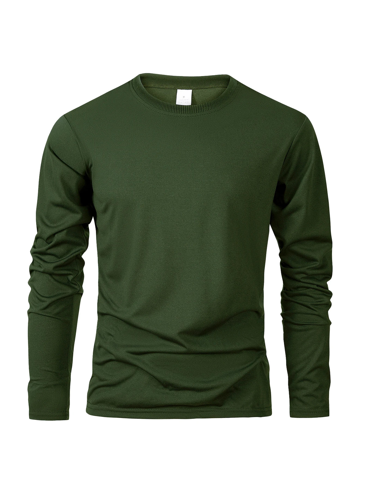 Camisetas de manga larga para hombre, camisetas informales con cuello redondo que absorben la humedad, camisetas deportivas cómodas y versátiles para hombre