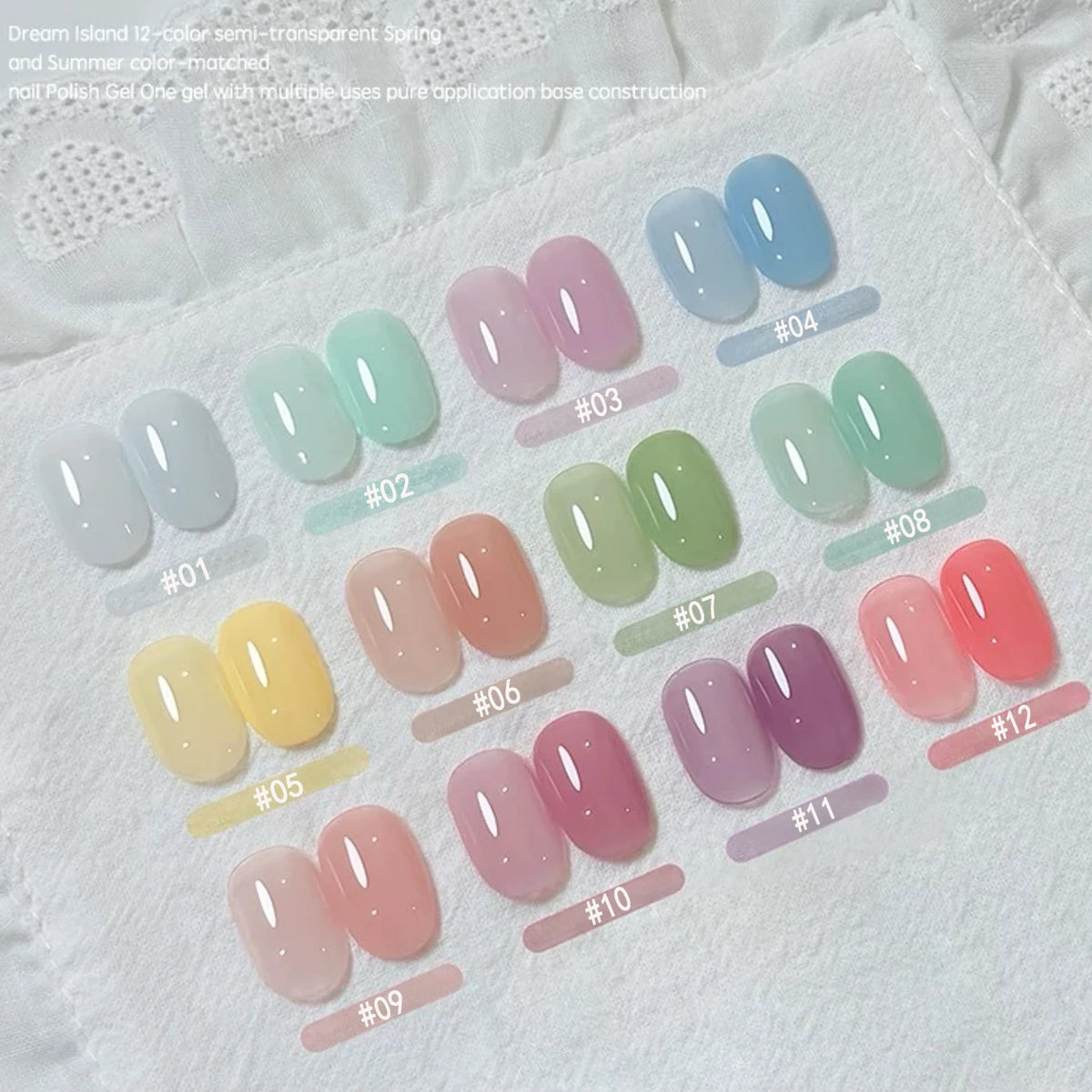 MAINEL 1-12 Uds. Esmalte de Uñas en Gel UV Brillante Nude de Moda, Cosméticos para Uñas, Puntas de Gel para Uñas, Barniz de Uñas