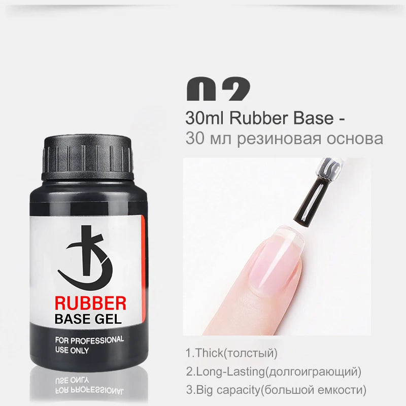 KODI JYJ Base y Top Coat para Esmalte en Gel, Primer sin Ácido, Barniz Híbrido Semipermanente, Top Coat Mate, Base de Goma Gruesa para Uñas
