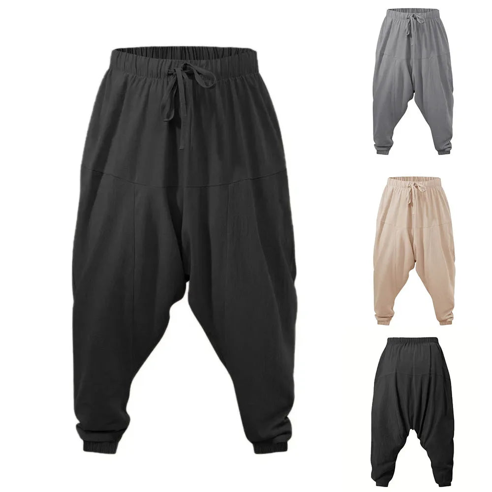 Pantalón Harem Lino – Holgado Transpirable Running