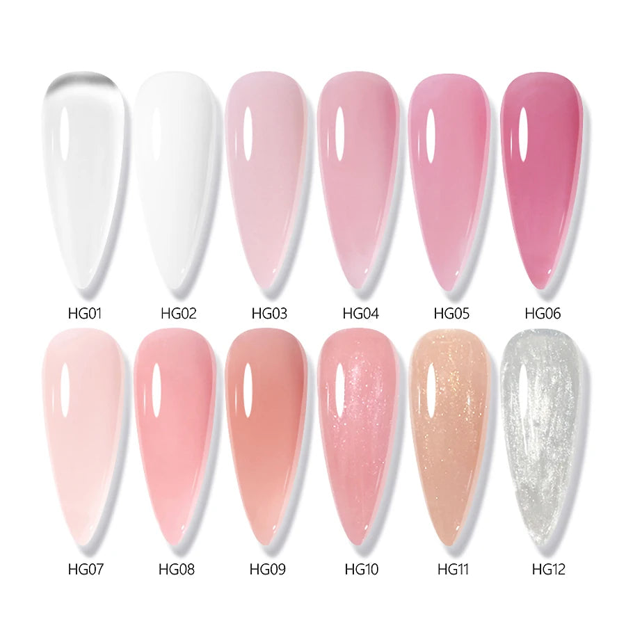 Gel duro de 30ML para extensión de uñas, Gel constructor blanco lechoso, refuerzo autonivelante, Gel para uñas, manicura de camuflaje