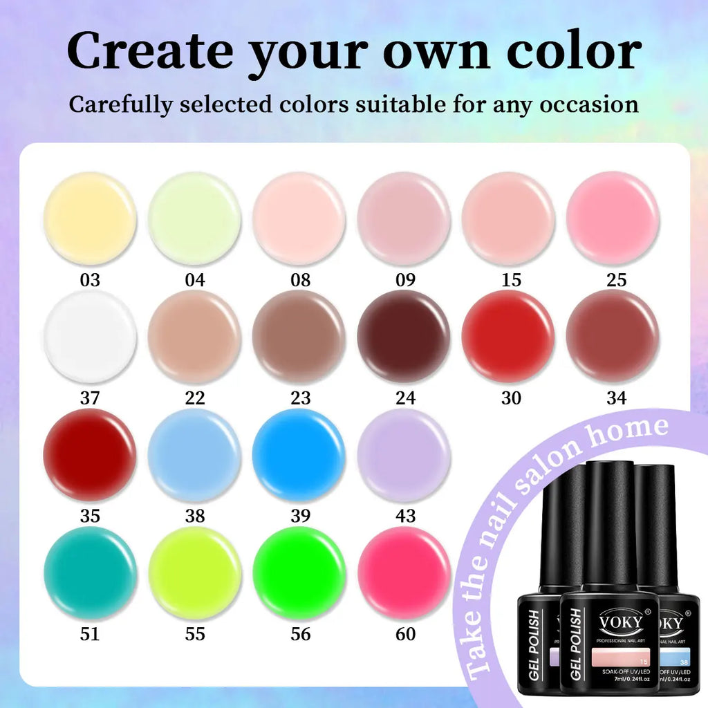 VOKY Juego de 6 piezas de gel para uñas, gel para uñas de moda de temporada, el regalo perfecto para que las damas durante los festivales