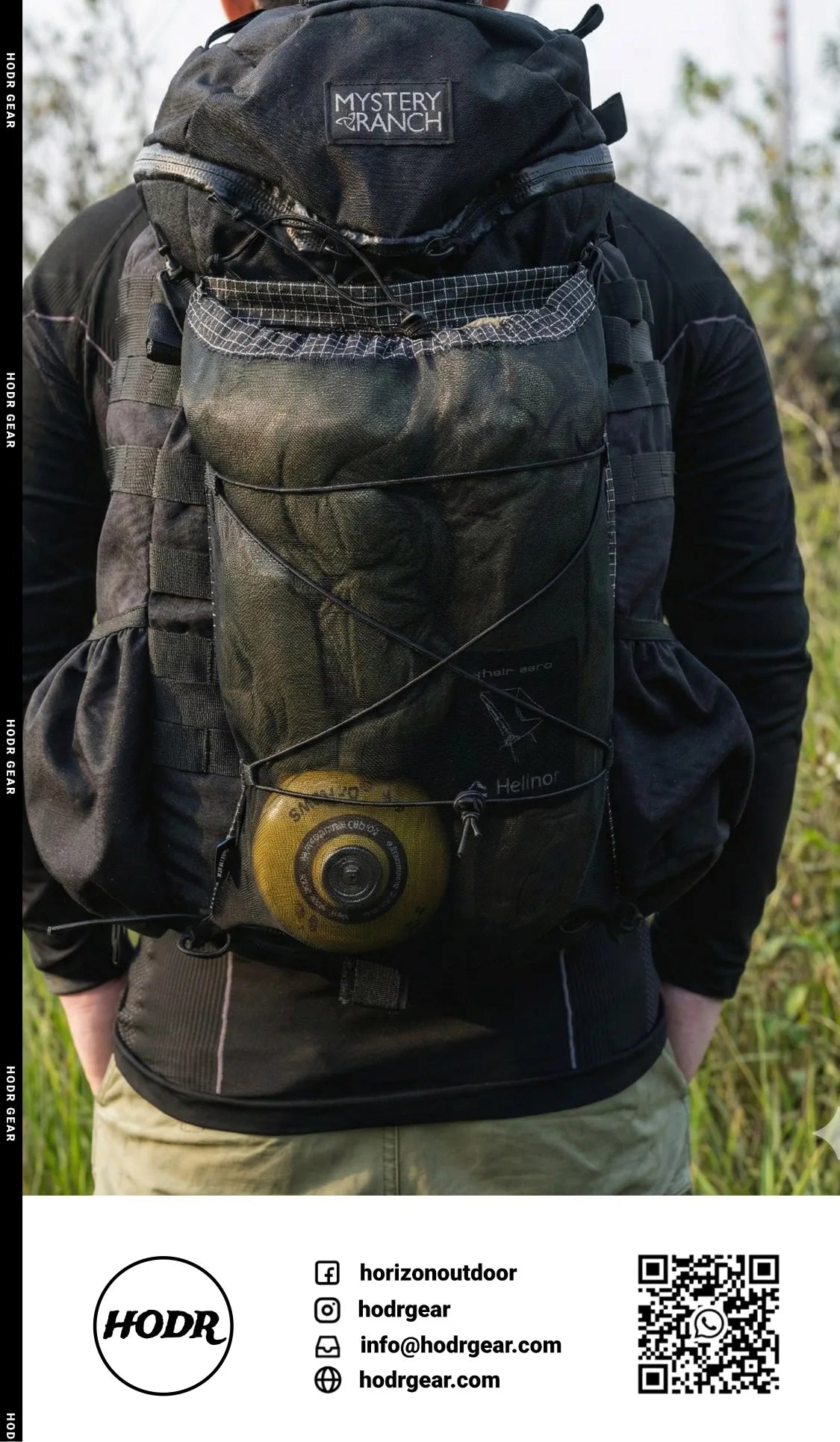 [HODRGEAR] Mochila Modular Kangaroo Pouch Expandible 6L Ultraligera 58g Gridstop para Senderismo y Trekking UL Gear Beaver Tail