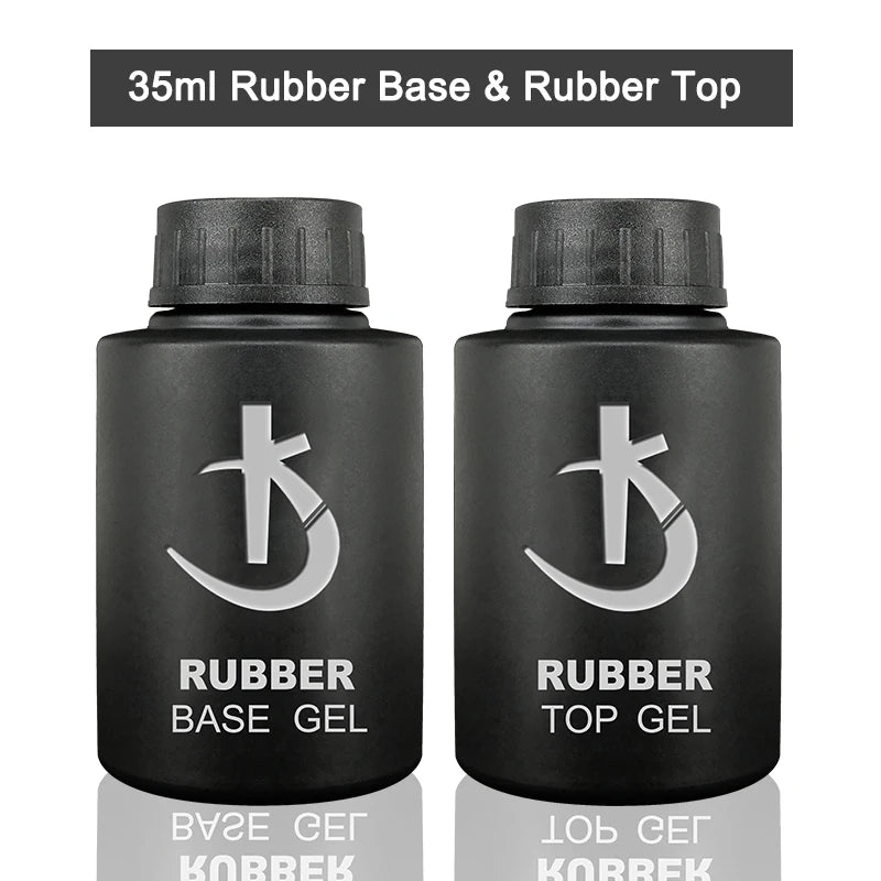 KODI JYJ Base y Top Coat para Esmalte en Gel, Primer sin Ácido, Barniz Híbrido Semipermanente, Top Coat Mate, Base de Goma Gruesa para Uñas