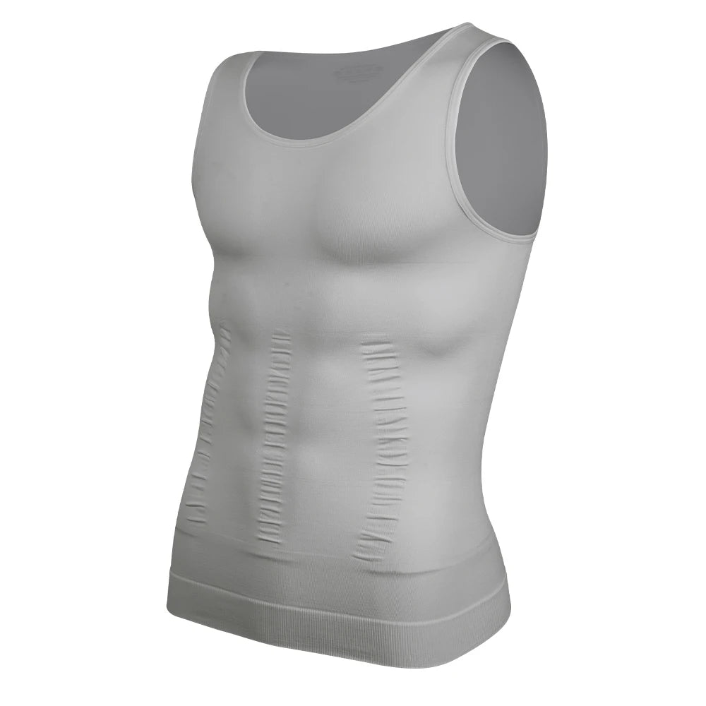 Camisa de compresión para hombre para moldeador de cuerpo, chaleco adelgazante, ropa interior ajustada para abdomen, camiseta sin mangas