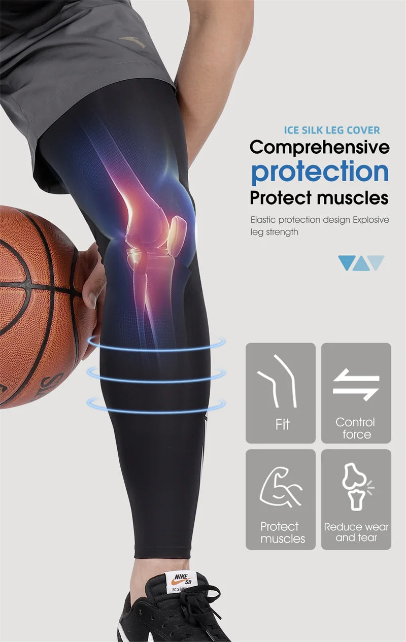 WEST BIKING verano correr ciclismo piernas manga hielo seda protección UV compresión antideslizante calentador de piernas equipo deportivo de refrigeración