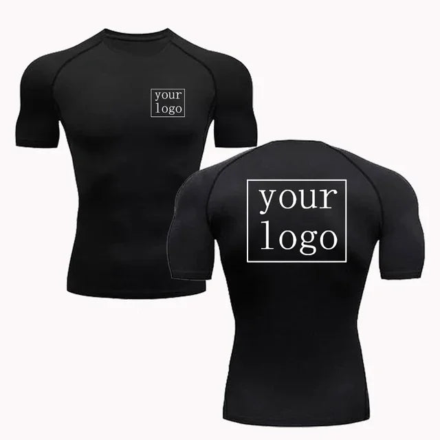 Nueva camiseta de compresión personalizada con logotipo de tu diseño, camisetas con estampado de diseño Original para hombres y mujeres, camiseta de secado rápido para correr, entrenamiento, gimnasio